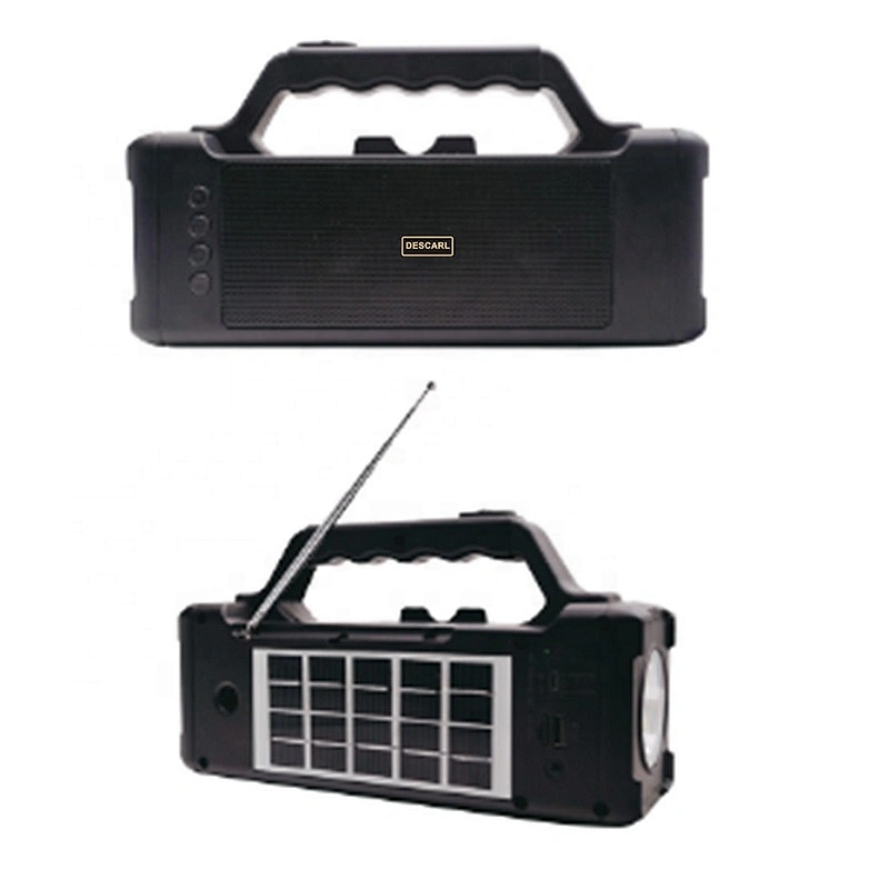 Portable solar wireless rechargeable speaker sound big with lamp supports MP3/USB/TF