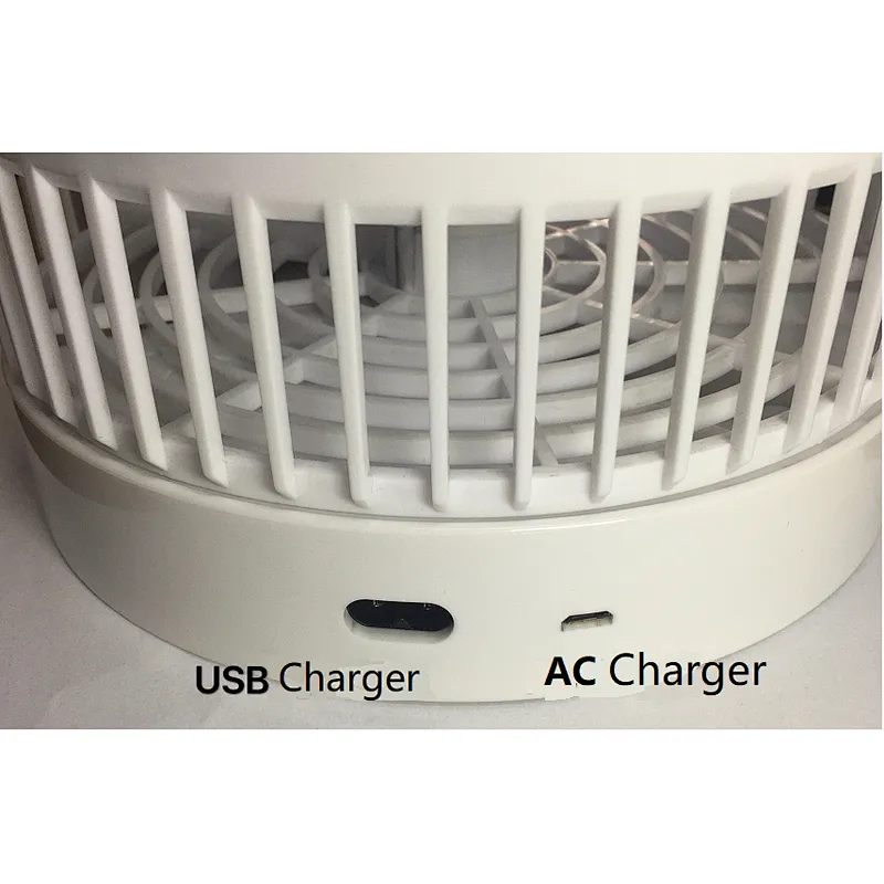 rechargeable electric AC usb portable table fan with light