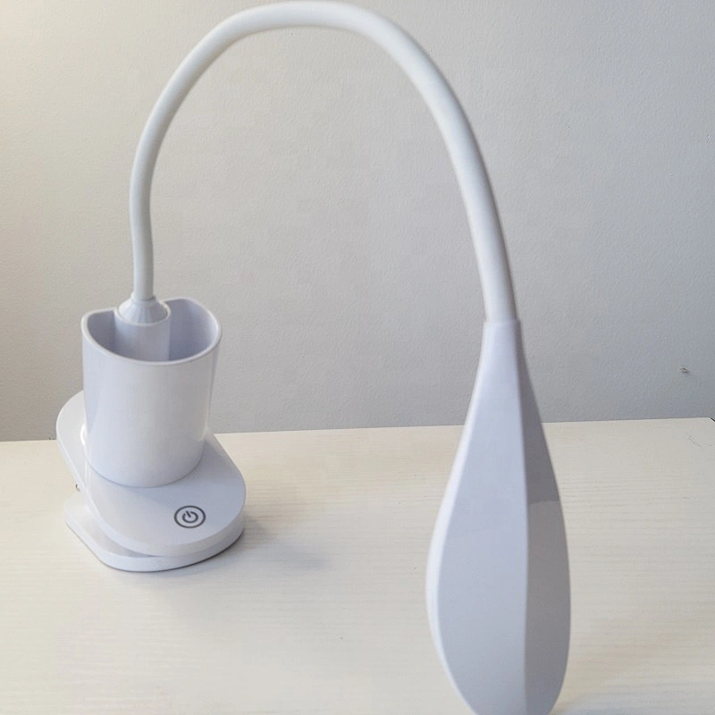 USB rechargeable table lamp Touch switch to learn reading battery led clip desk lamp
