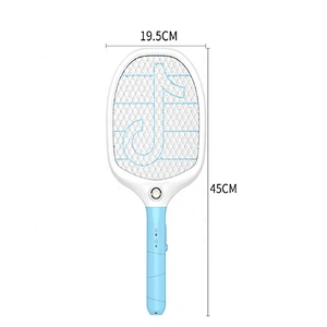 Portable rechargeable electric mosquito bat with light