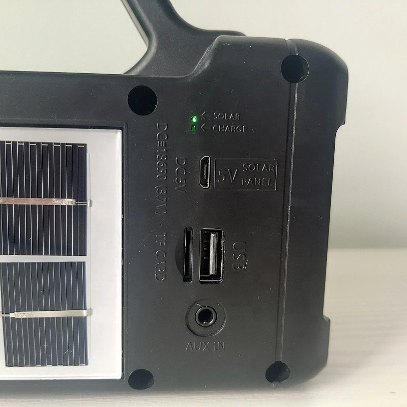 Portable solar wireless rechargeable speaker sound big with lamp supports MP3/USB/TF