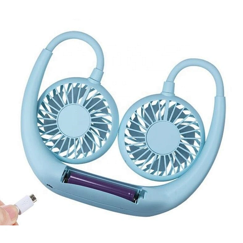 necklace fan rechargeable mini fan portable fan with color led light