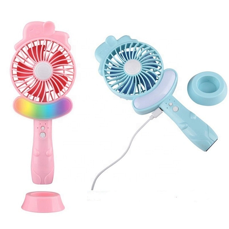 Customize Cute Dc 5V Handheld Fan Cartoon Mini Usb Rechargeable Hand Fan
