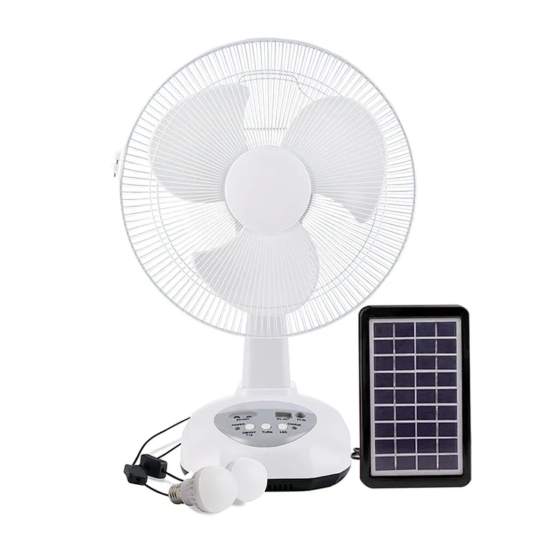 12 inch rechargeable solar fan table fan