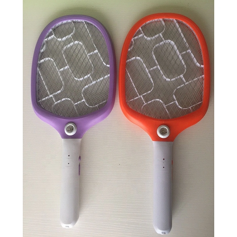Rechargeable electric mosquito swatter with LED light