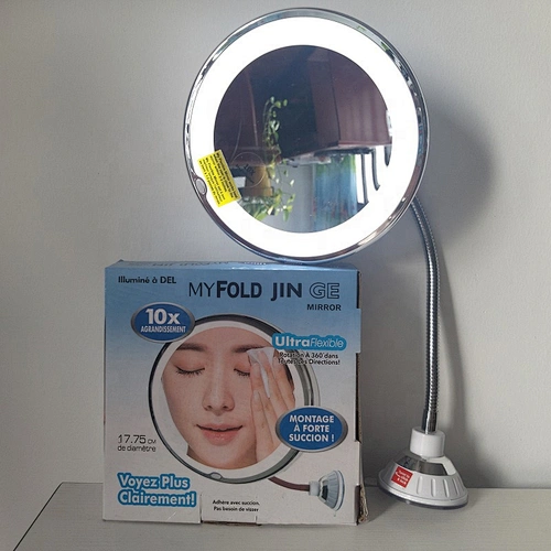 Cosmetic Mirror Adjustable Flexible Goose neck LED Light Bathroom makeup Mirror with Suction Cup 360 Degree rotate