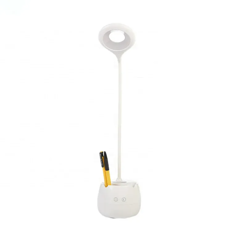 LED Rechargeable Table Lamps With Pen Holder  Eye-Caring Table Lamps for Kids Dimmable Study Desk Lamp Flexible Reading Light