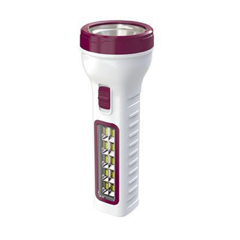 600mAh Portable 2W Led Torch Light Highlight Rechargeable Flashlight with 2W side light