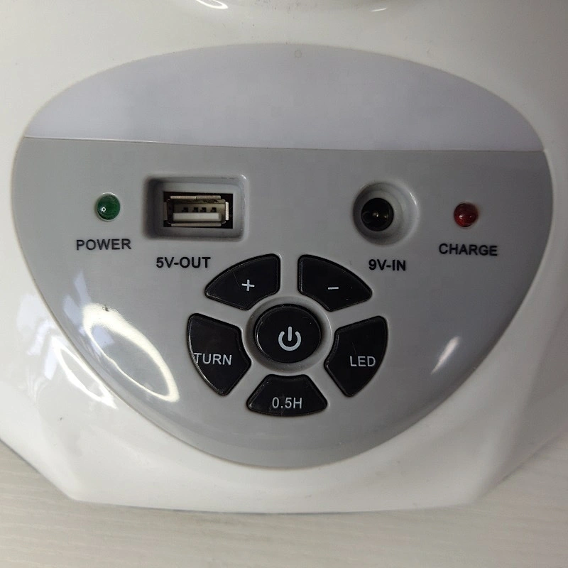 Portable rechargeable 12 inch USB port battery table fan