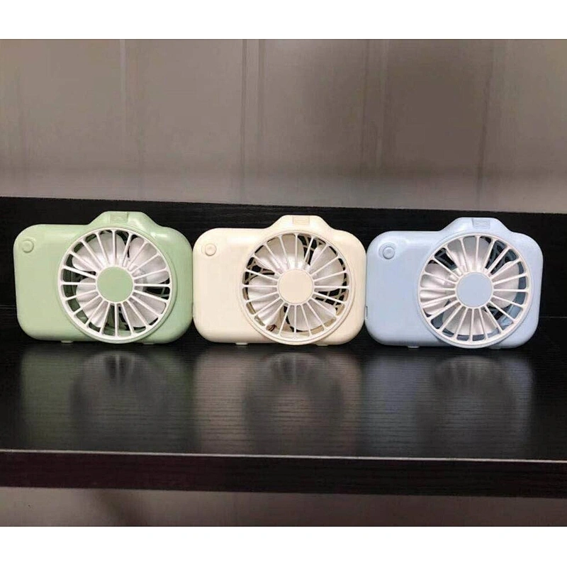 Mini usb charging portable camera fan hanging neck small fan with flashlight function desktop fan