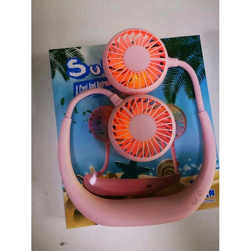 necklace fan rechargeable mini fan portable fan with color led light