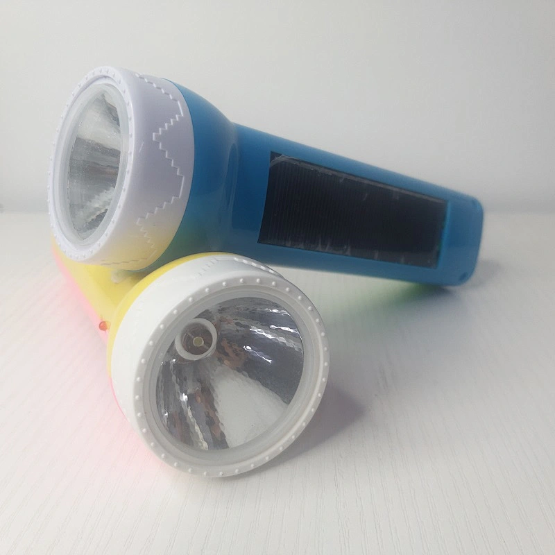 Rechargeable Battery Plastic LED Solar Flashlight portable torch light
