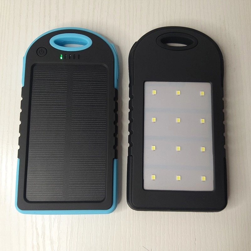 2021 New Dual USB Custom Logo Mobile Phone Battery Charger Waterproof  Portable Mini Solar Power Bank