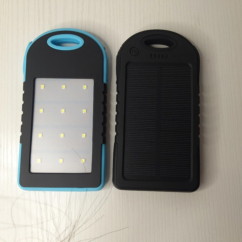 2021 New Dual USB Custom Logo Mobile Phone Battery Charger Waterproof  Portable Mini Solar Power Bank