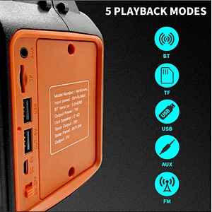 Solar wireless speaker charging mobile Phone Powered bank charger speaker BT Radio with double USB radio light MP3