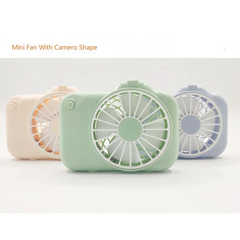 Mini usb charging portable camera fan hanging neck small fan with flashlight function desktop fan
