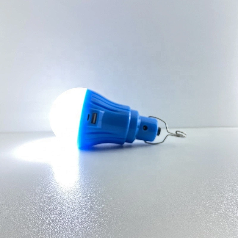 5w  rechargeable led emergency light bulb with hook usb output