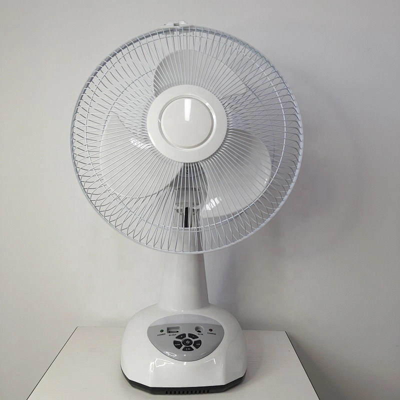 Portable rechargeable 12 inch USB port battery table fan