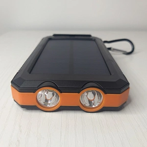 Portable waterproof solar power bank double USB output with compass emergency lights