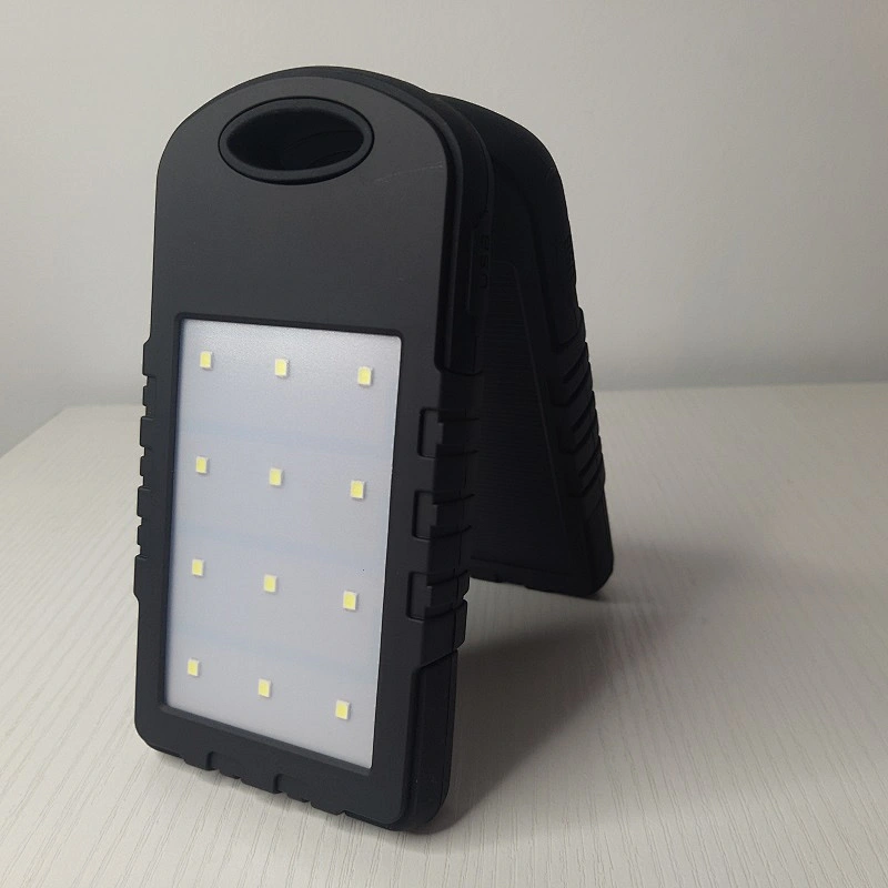 Travel Protable Solar Power Bank 8000 mAh Dual USB Solar Charger with LED light