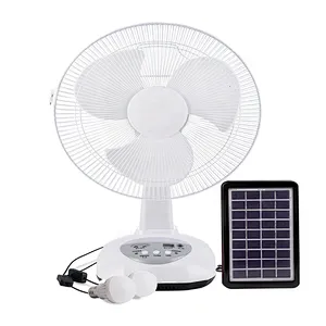 Solar emergency charge 12 inch fan with night light