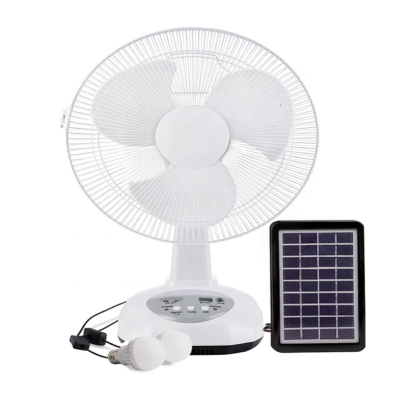 Solar emergency charge 12 inch fan with night light