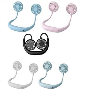 necklace fan rechargeable mini fan portable fan with color led light