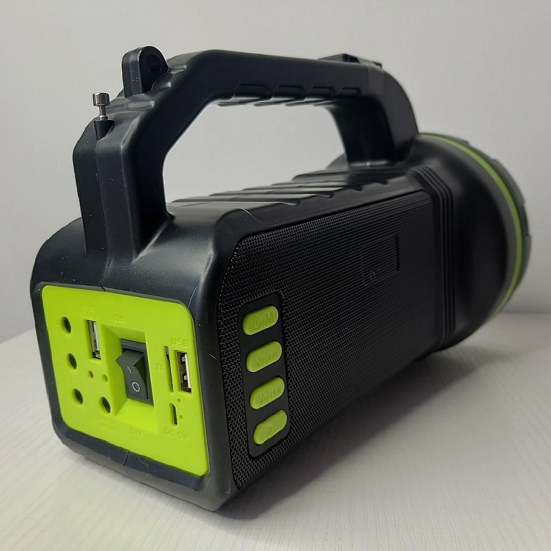 Built-in LED side light speaker portable outdoor with 3 bulbs and 1 disco lamp Speaker lighting system