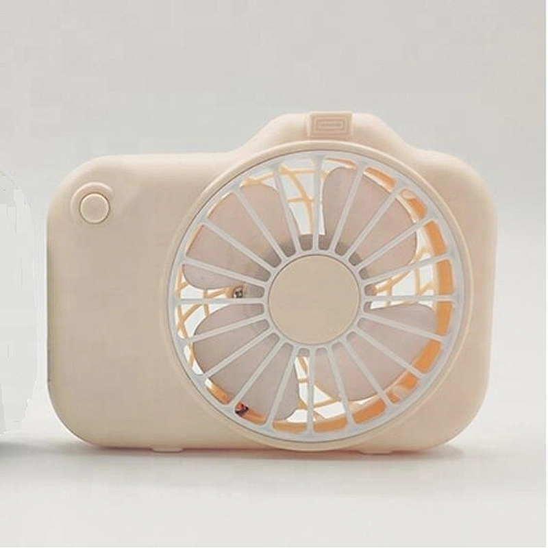 Mini usb charging portable camera fan hanging neck small fan with flashlight function desktop fan