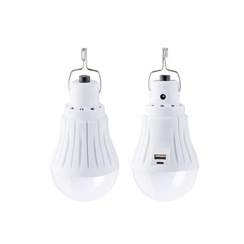 5w  rechargeable led emergency light bulb with hook usb output