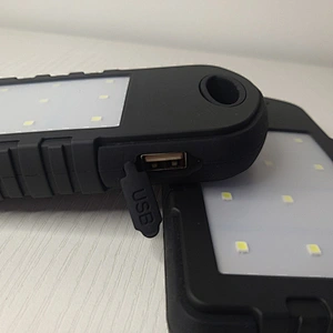 Travel Protable Solar Power Bank 8000 mAh Dual USB Solar Charger with LED light