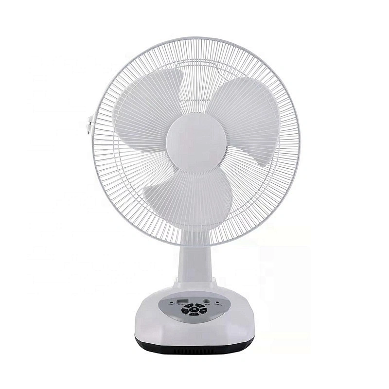Portable rechargeable 12 inch USB port battery table fan
