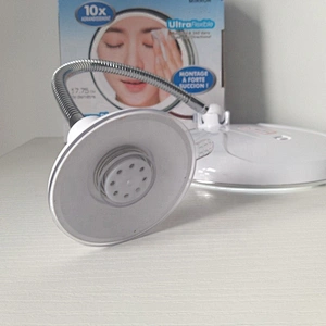 Cosmetic Mirror Adjustable Flexible Goose neck LED Light Bathroom makeup Mirror with Suction Cup 360 Degree rotate