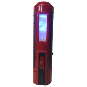 Portable rechargeable plastic flashlight with clock detector led torch light