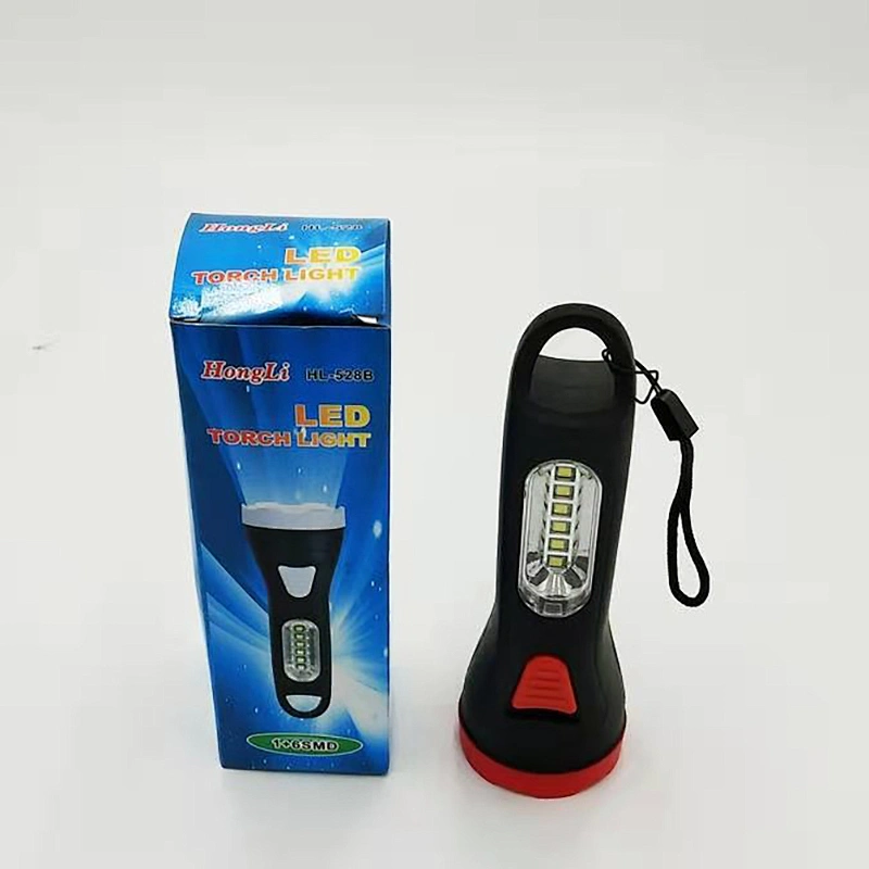 Haneheld torch light dry 2*AA battery plastic body battery operated flashlight