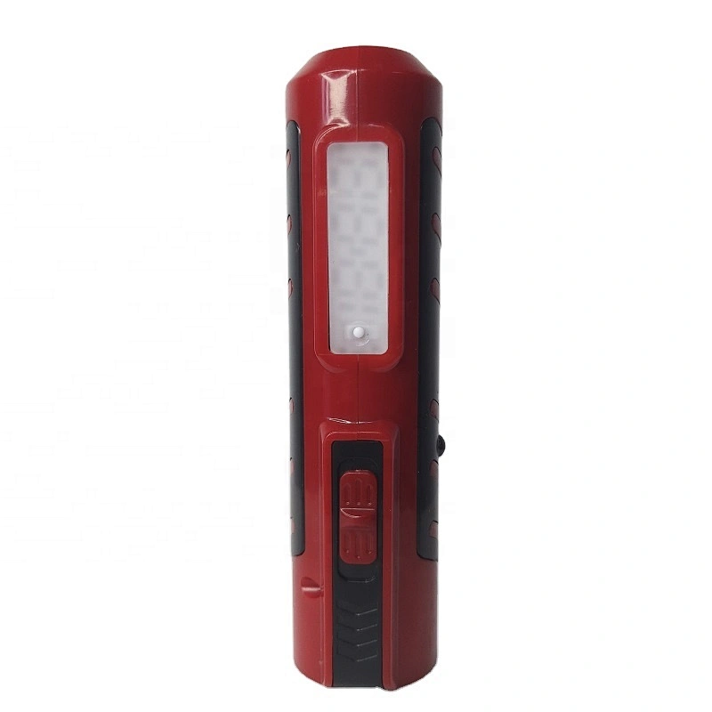 Portable rechargeable plastic flashlight with clock detector led torch light