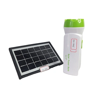 Portable LED solar flashlight with mobile charger to charge mobile phone solar indoor lighting