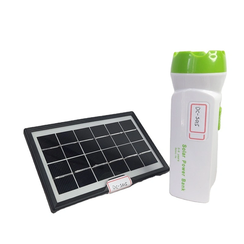 Portable LED solar flashlight with mobile charger to charge mobile phone solar indoor lighting