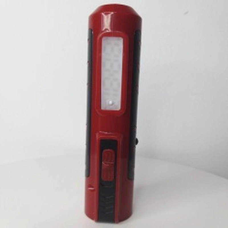 Portable rechargeable plastic flashlight with clock detector led torch light