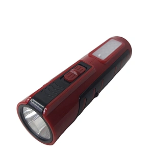 Portable rechargeable plastic flashlight with clock detector led torch light