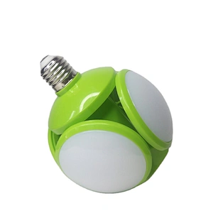 new portable b22 e27 led football bulbs rechargeable 9 watt deformed leaf light 9w 15w folding ufo energy saving lamp