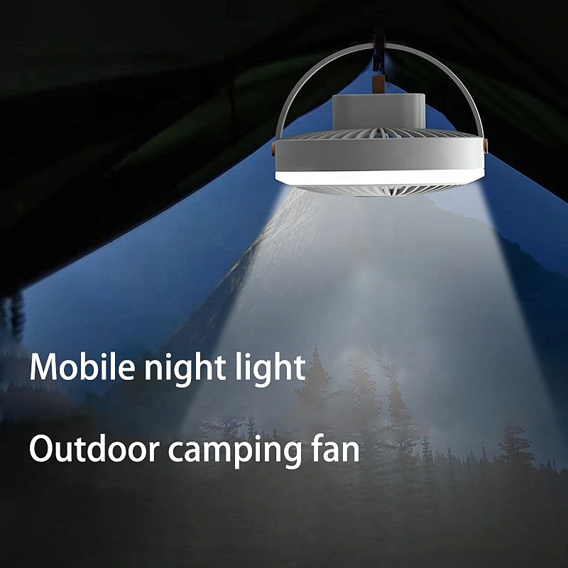 Cheap 5 turbine blades indoor desk brushless dc mini camping dormitory tent led ceiling fan with mobile night light