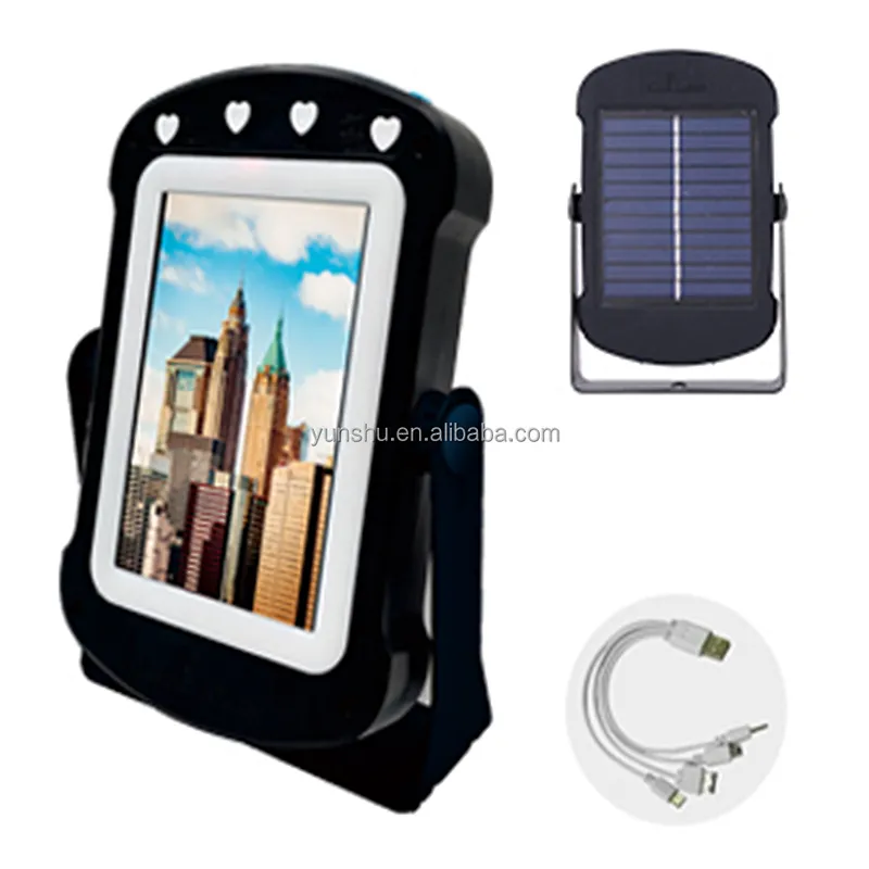 Wholesale portable small 3 in 1 usb rechargeable solar panel led makeup mirror mini hand held table lamp with power bank