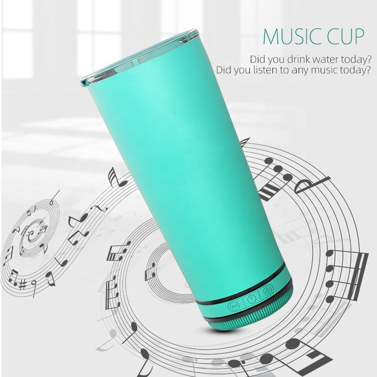 2022 new arrival wireless stainless steel 20 30 oz 17oz 20oz 30oz skinny straight blank tumbler sublimation bt speaker with cup