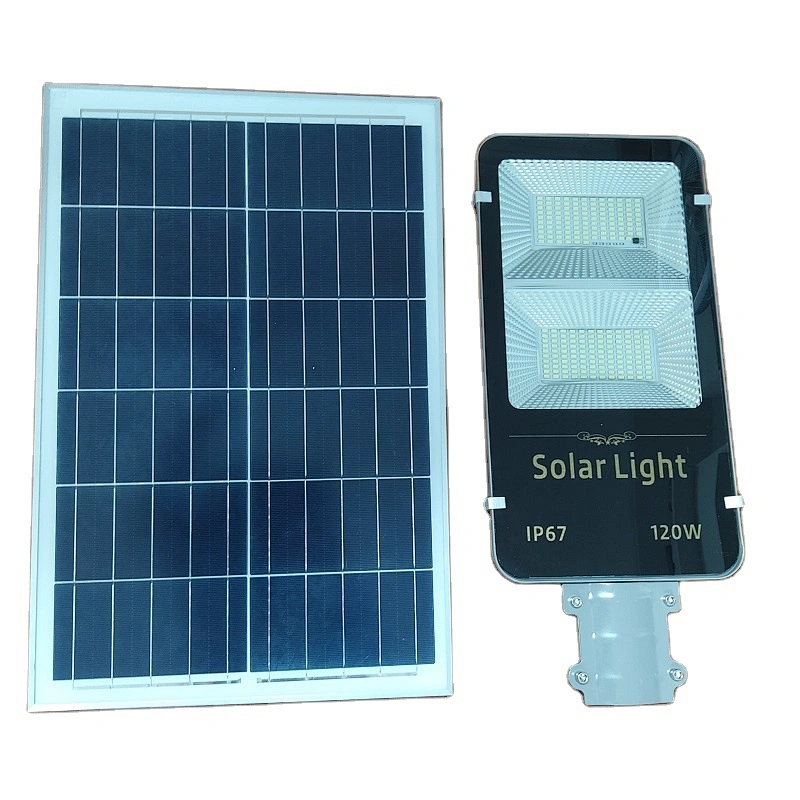 New smart IP67 sensor lighting 2 in 1 split aluminium alloy 90W 100W 120W solar panel street light system high lumen