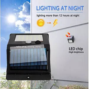 2022 Hot sale sunlight powered motion sensor fence ip65 waterproof modern 30 led solar wall light for outdoor backyard garden