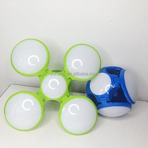 new portable b22 e27 led football bulbs rechargeable 9 watt deformed leaf light 9w 15w folding ufo energy saving lamp