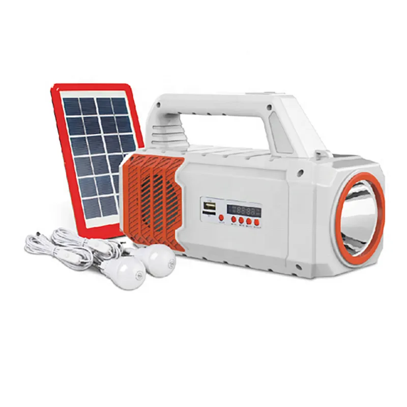 all ip65 solar energy system set  mobile power emergency LED search light bulbs panels charger solar light kit with mp3 other