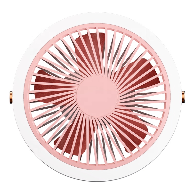 Cheap 5 turbine blades indoor desk brushless dc mini camping dormitory tent led ceiling fan with mobile night light