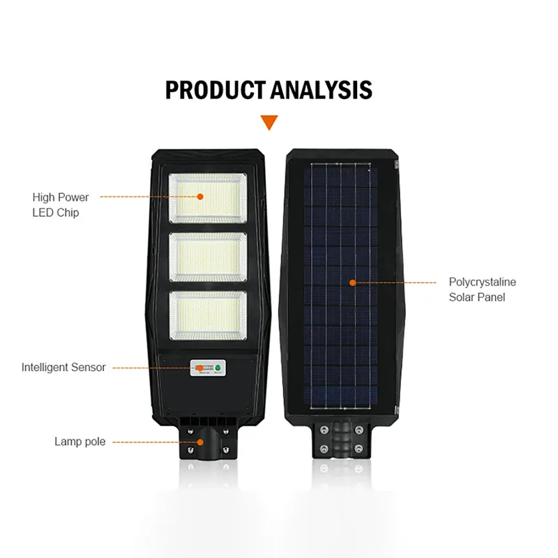 Cheap DC AC intergrated top 300 watts outdoor led solar panel sensor treet light all-in-one 300w in guangzhou shenzhen guangdong